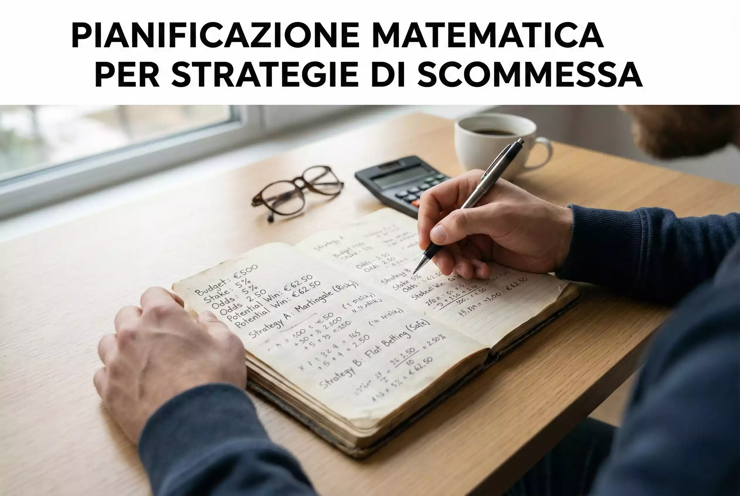 Persona che fa calcoli con carta e penna