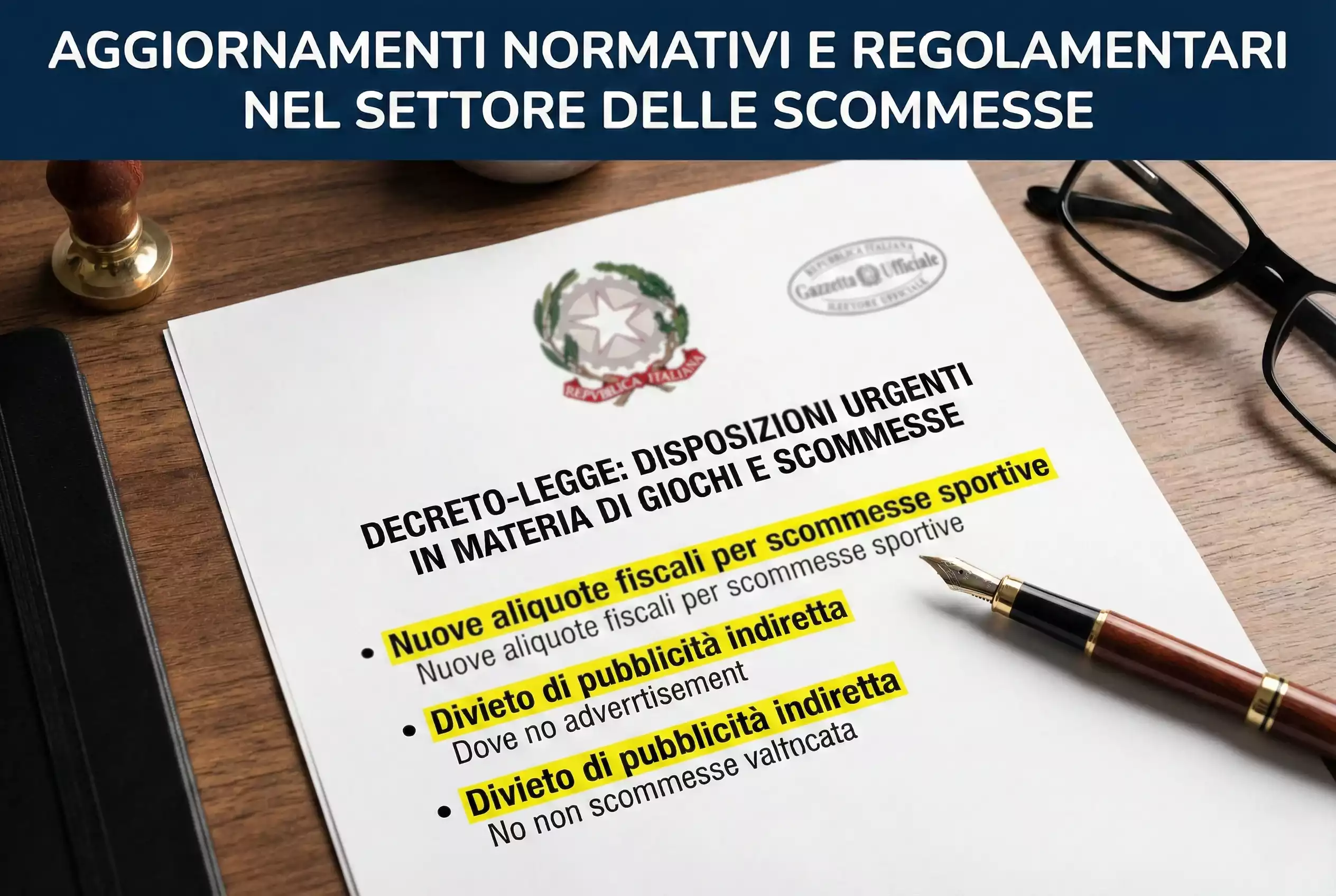 Documento normativo con evidenziazioni