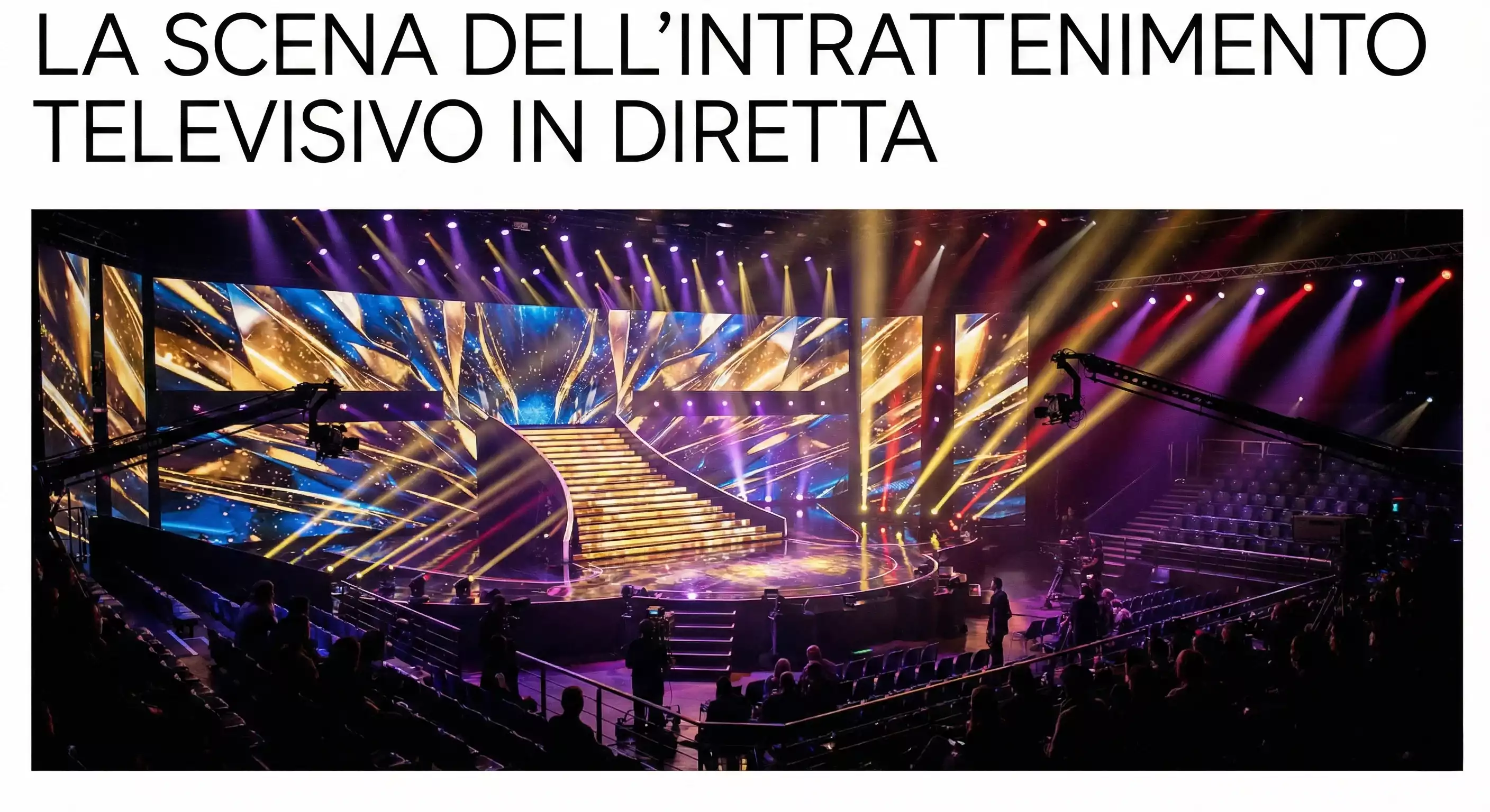 Palco di talent show televisivo con luci e pubblico