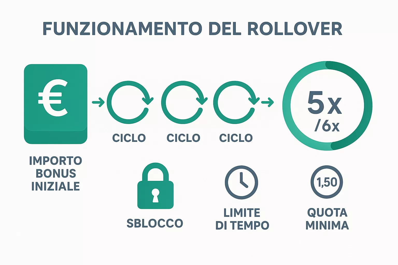 Come funziona il rollover e i requisiti di sblocco dei bonus scommesse