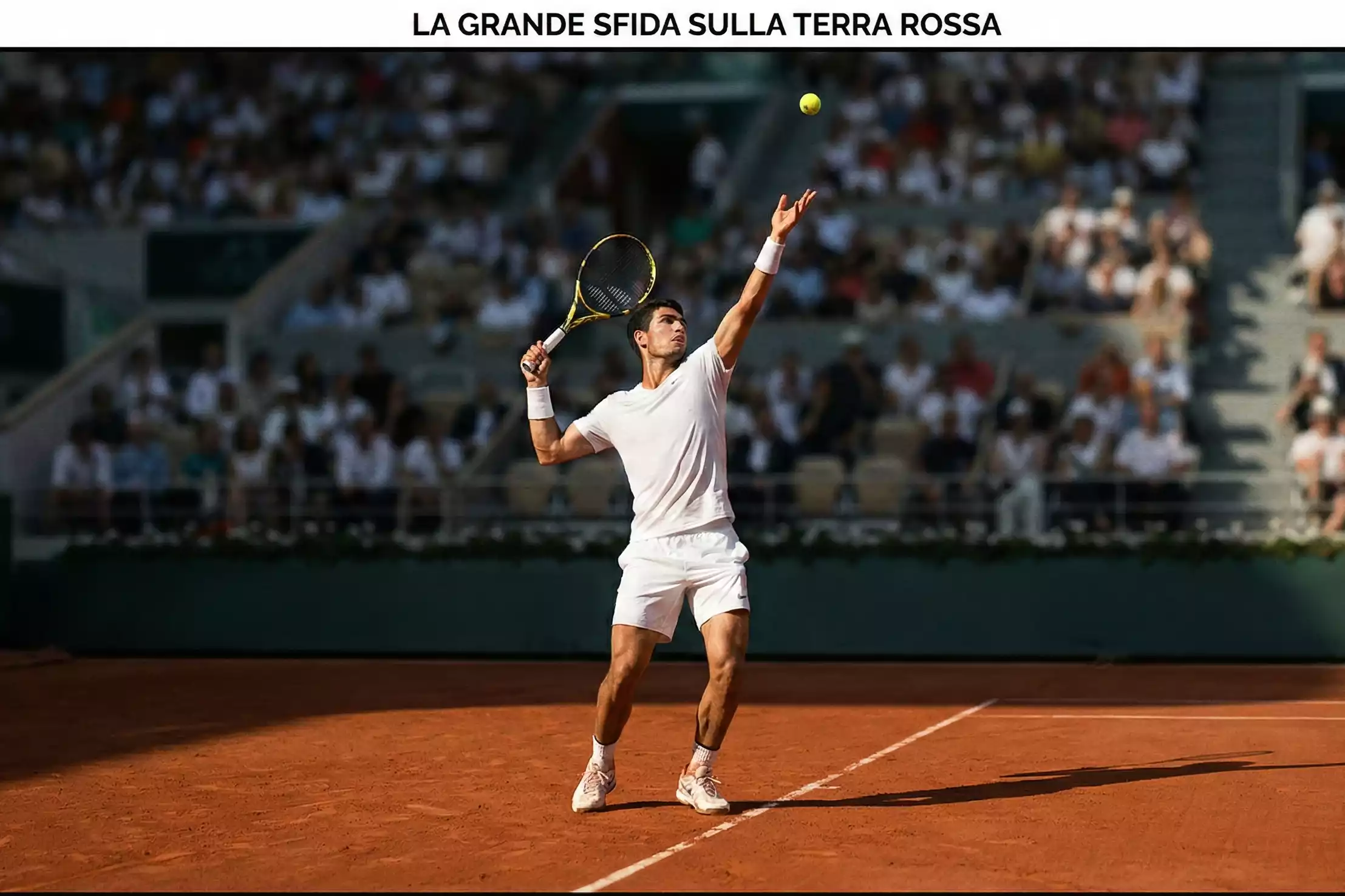 Campo da tennis visto dall'alto durante una partita